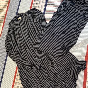 Soma navy and White Striped Sleepwear Set